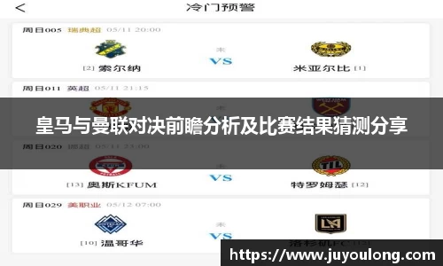 皇马与曼联对决前瞻分析及比赛结果猜测分享